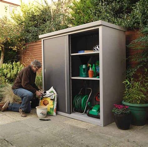 outdoor storage cabinet with shelves